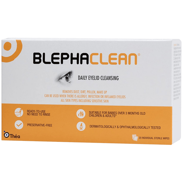 Blephaclean Sterile Eyelid Cleansing Wipes Pack of 20 x 3 - welzo