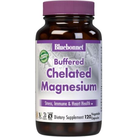 Bluebonnet Tamponné magnésium chélé 200 mg 120 Capsules de légumes