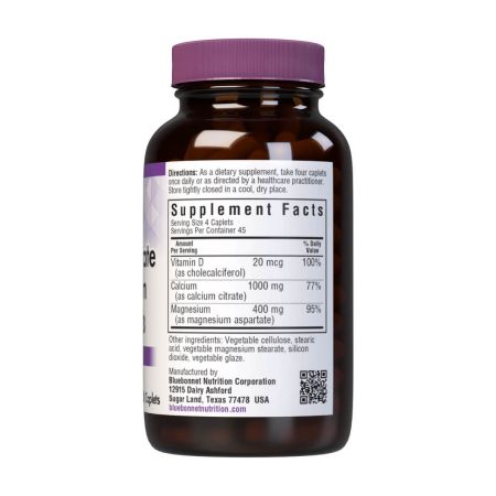 Bluebonnet Citrat de calciu, magneziu și vitamina D3 180 caplet