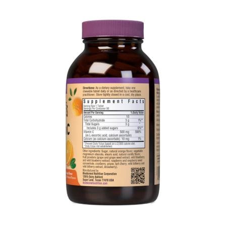 Bluebonnet Earthsweet Chewables Vitamin C 500mg 90 Orange Tablets