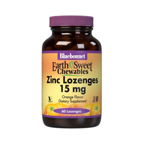 Bluebonnet EarthSweet Chewables Zinc 15 mg de naranja 60 Pastelges