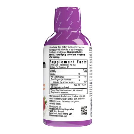 Citrato de magnésio líquido Bluebonnet Berry misto 16 fl oz