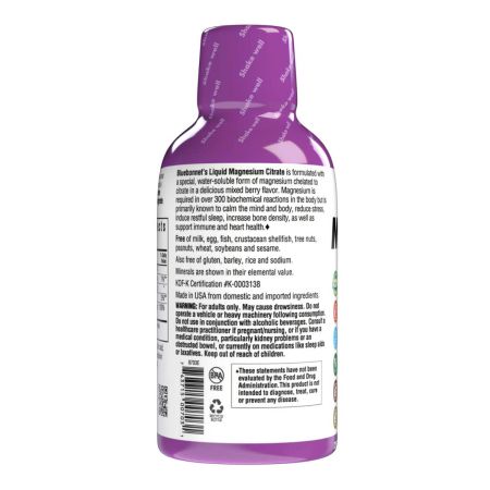 Citrato de magnésio líquido Bluebonnet Berry misto 16 fl oz