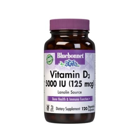 Bluebonnet Vitamin D3 5,000iu 120 Vegetable Capsule