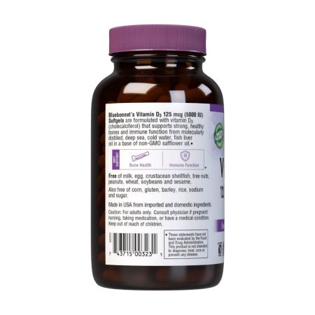 Bluebonnet Vitamin D3 5,000iu 250 Softgels