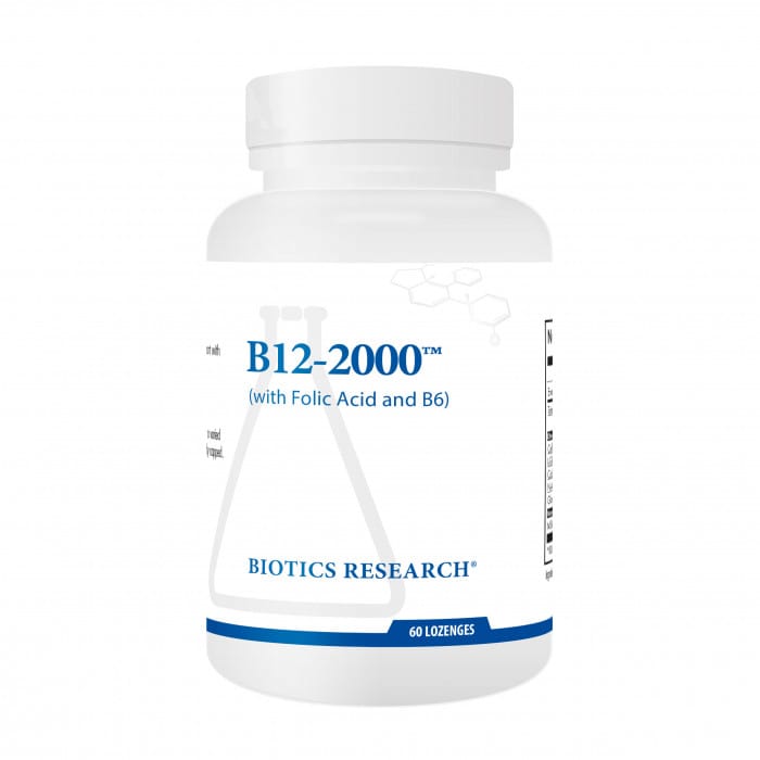 Biotics Research B12-2000 таблетки за смучене с B6 и фолат – 60 таблетки