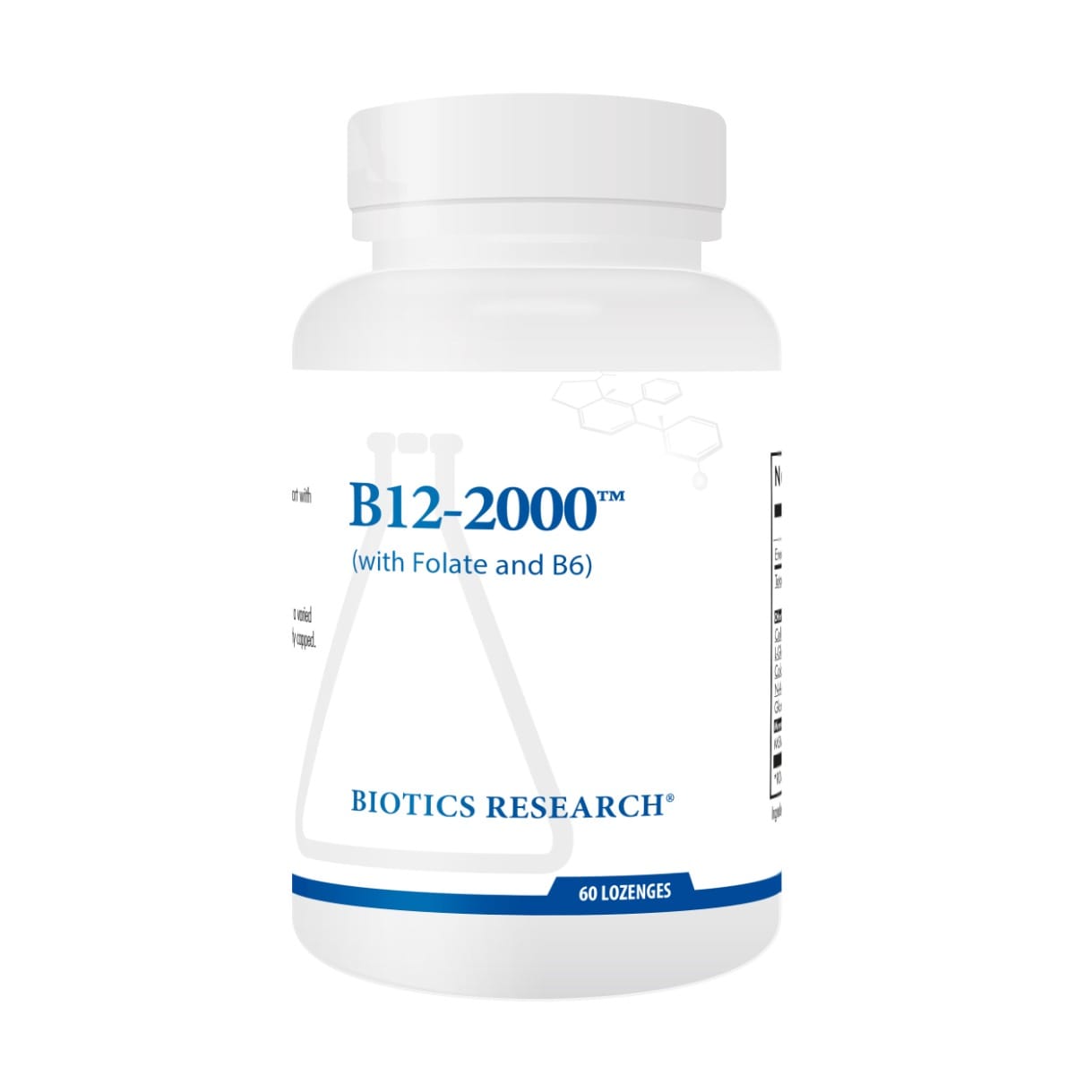 Biotics Research B12-2000 таблетки за смучене с B6 и фолиева киселина – 60 таблетки за смучене – изображение 2