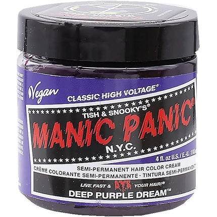 Manic Panic Deep Purple Dream Classic Creme Vegan Cruelty Free Purple Semi Permanent Hair Dye 118ml