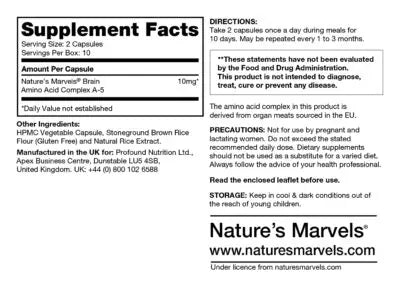 Nature's Marvels Central Nervous System Bioregulator – 20 Capsules – image 4