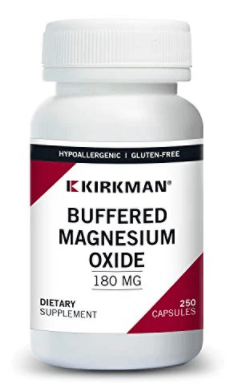 Buffered Magnesium Oxide 180 mg, 250 capsules - Kirkman Labs (Hypoallergenic) - welzo