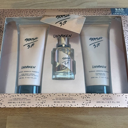 SJP STASH Unspoken 3 Piece Gift Set Eau De Parfum Spray Body Crème and Shower Gel