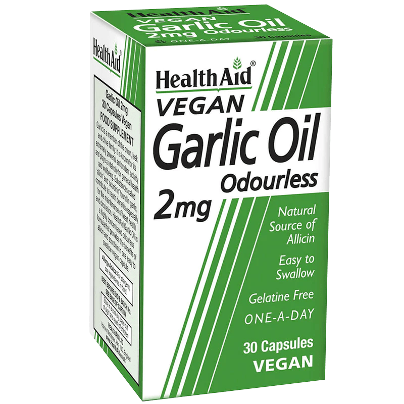 HealthAid Garlic Oil Odourless 2mg Capsules Pack of 30 - welzo