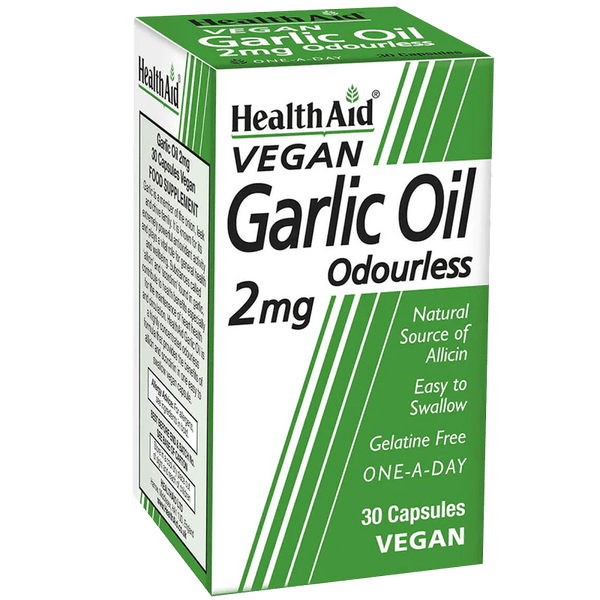 HealthAid Garlic Oil Odourless 2mg Capsules Pack of 30 - welzo