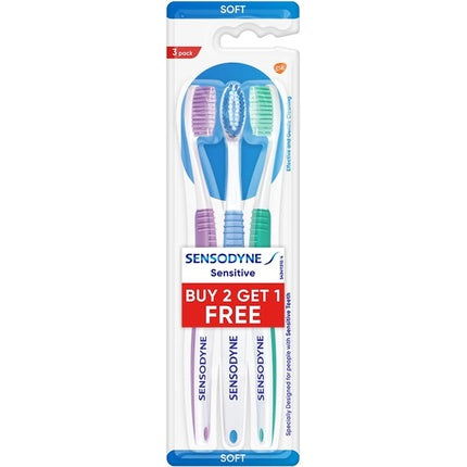 Sensodyne Cepillo de dientes Sensible Soft Surtido 3 recuento