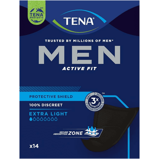 TENA Men Active Fit Protective Shield Pack of 14 - welzo