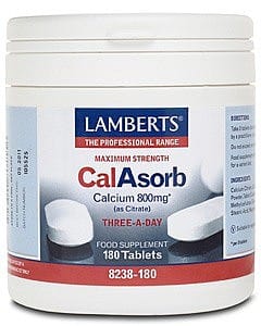 Lamberts CalAsorb Calcium Citrate 800mg with Vitamin D3 – 180 Tablets – image 3