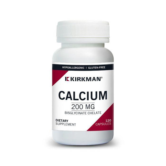 Calcium Bisglycinate Chelate 200mg (Without Vitamin D-3) Hypoallergenic - Kirkman Labs - welzo
