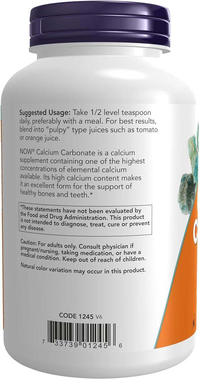 Calcium Carbonate Powder, 340g - Now Foods - welzo