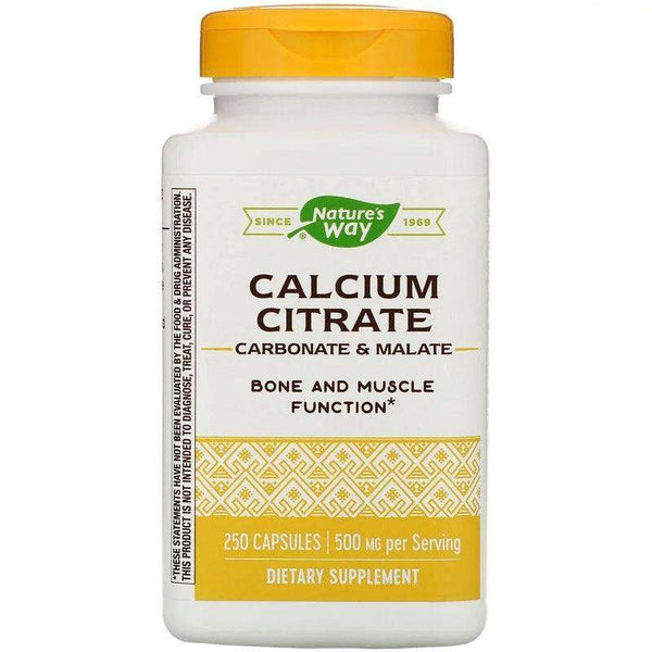 Calcium Citrate 500 mg, 250 Capsules - Nature's Way - welzo