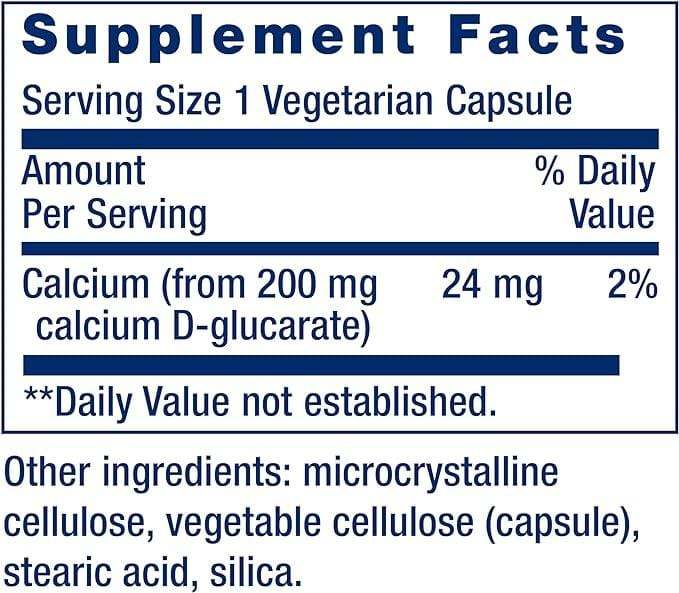 Calcium D-Glucarate, 200 mg, 60 veg caps - Life Extension - welzo