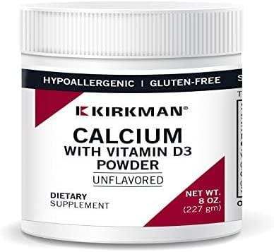 Calcium with Vitamin D3 Powder 227g, Kirkman Labs (Hypoallergenic) - welzo