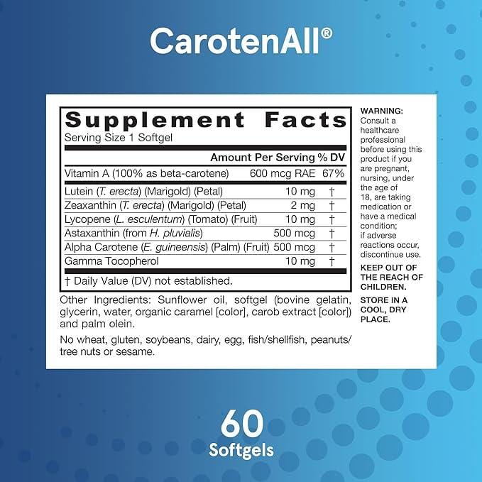 CarotenALL, Mixed Carotenoid Complex, 60 Softgels - Jarrow Formulas - welzo