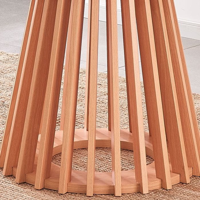 120cm Oak Effect Round Dining Table – Catalina Wood Veneer with Solid Legs