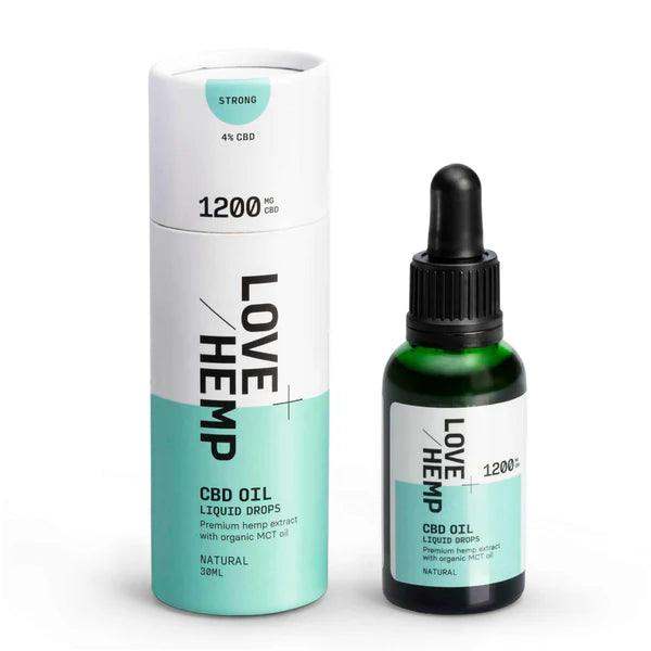 CBD Liquid Oral Oil Drops (1,200mg CBD) 30ml - Love Hemp - welzo