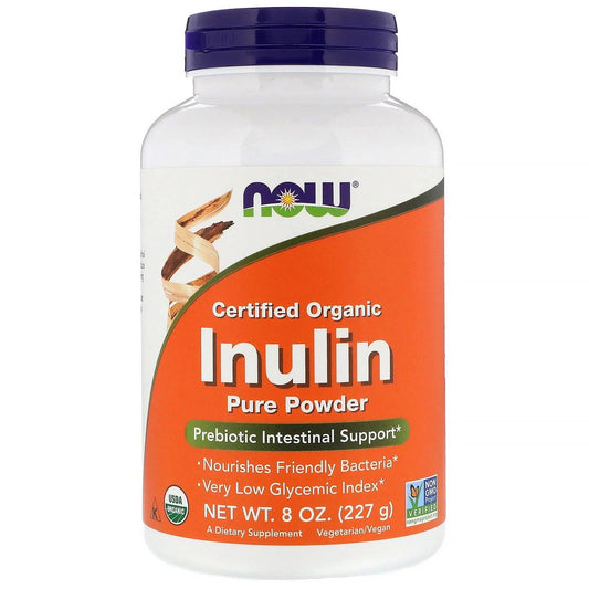 Certified Organic Inulin, Prebiotic Pure Powder, 227g - Now Foods - welzo