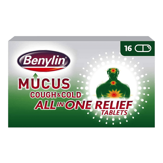 Benylin Mucus Cough & Cold All In One Relief Tablets Pack of 16 - welzo