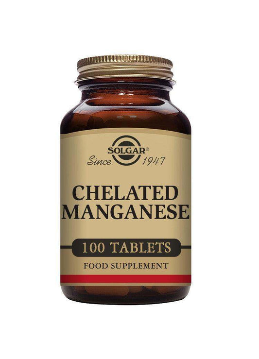 Chelated Manganese, 100 Tablets - Solgar - welzo