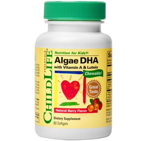 Algele pentru copii DHA cu Vitamina A & Lutein 60 Softgels Chewable Arome de fructe de pădure