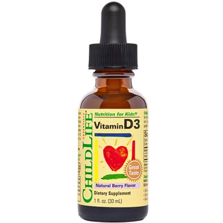 Vitamina lichid pentru copii D3 1 FL Oz (30 ml) aromă de fructe de pădure