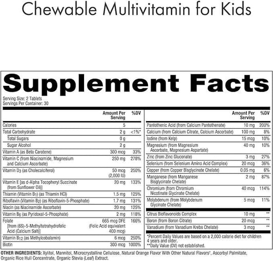 Children's Multivitamin, Fruit Flavored Chewables, 60 Tablets - Dr. Mercola - welzo