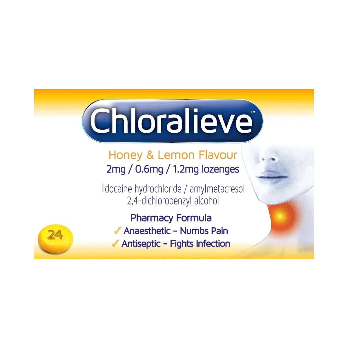Chloralieve Honey & Lemon Lozenges Pack of 24 - welzo