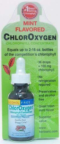 ChlorOxygen, Chlorophyll Concentrate (Alcohol Free, Mint Flavour) 29.5 ml – Herbs Etc. - welzo