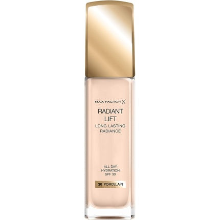 Max Factor Radiant Lift Liquid Pump Medium to Full Coverage Radiant Finish Foundation with SPF30 and Hyaluronic Acid 030 Porcelain 30ml