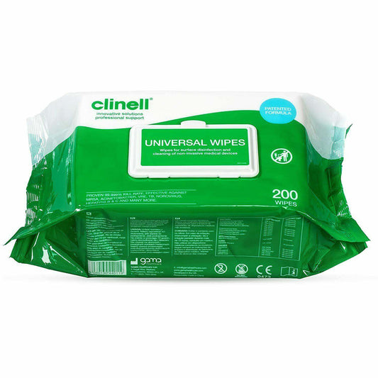 Clinell Universal Wipes Pack of 200 - welzo