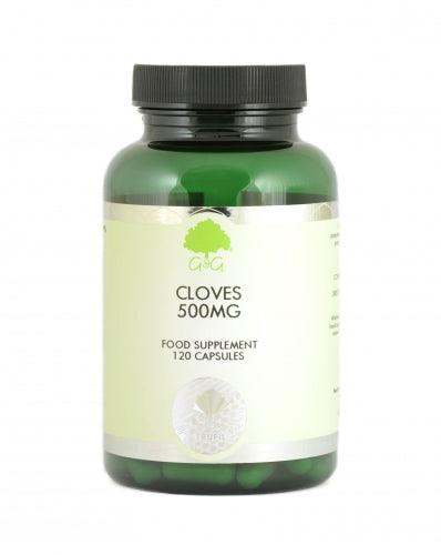 Cloves, 500mg 120 Capsules, GandG Vitamins - welzo