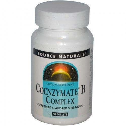 Coenzymate B Complex, Peppermint Flavored Sublingual, 60 Tablets - Source Naturals - welzo