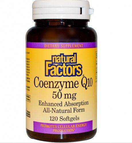 Coenzyme Q10, Enhanced Absorption, 50 mg, 120 Softgels - Natural Factors - welzo