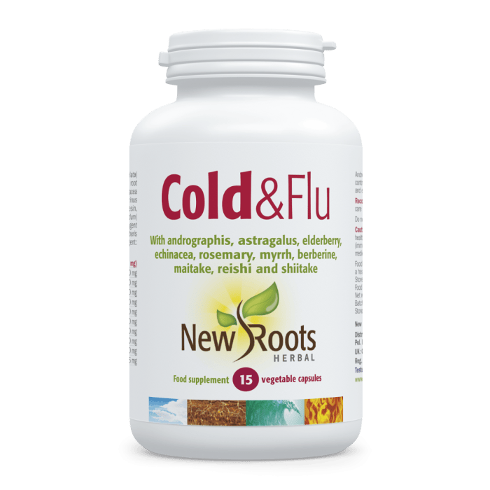 New Roots Herbal Cold & Flu – 15 капсули