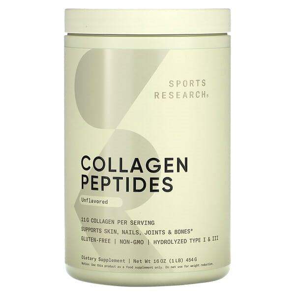 Collagen Peptides Unflavoured, 454g - Sports Research - welzo