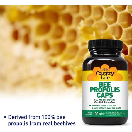 Country Life Bee Propolis 500mg 100 χορτοφαγικές κάψουλες