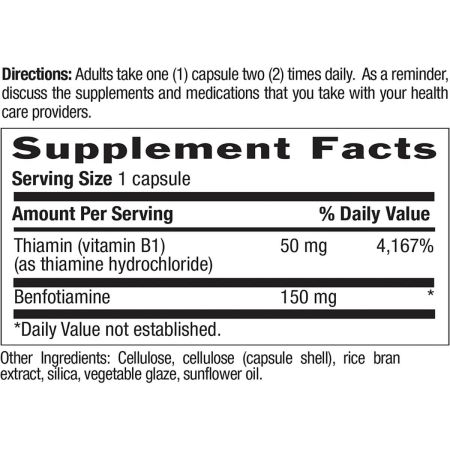 Landsliv benfotiamin med thiamin 150 mg 60 veganske kapsler