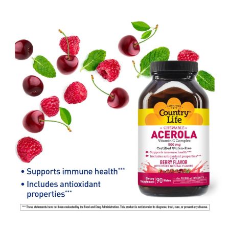 ACEROLA CAPITA COUNTRIA ACEROLA 500MG 90 WAFERS BERRY