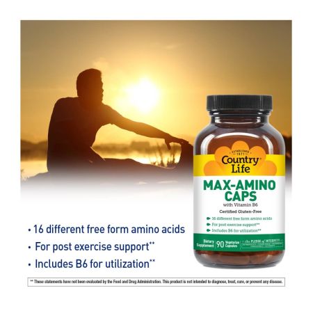 Country Life MaxAmino Caps with Vitamin B6 180 Capsules