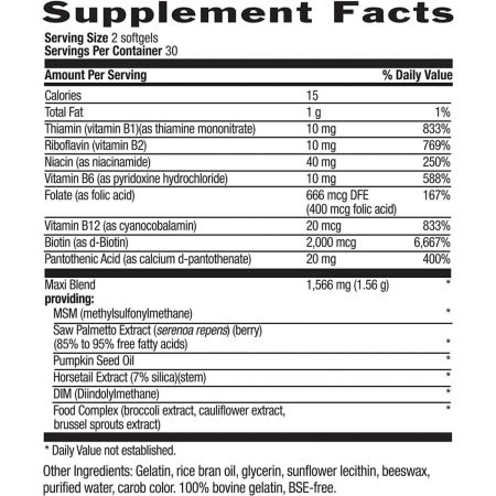 Landsliv maxihair for mænd 60 softgels