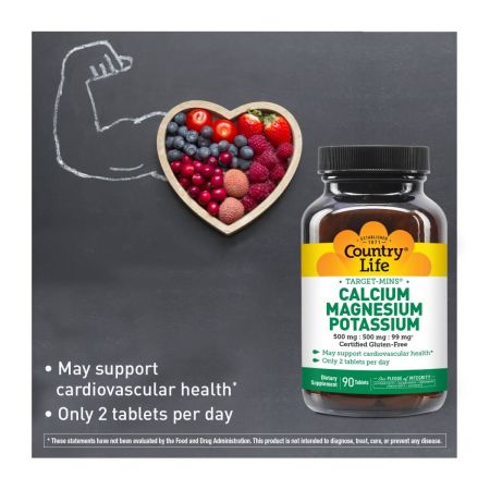 Country Life Targetmin calcium, magnesium, kalium 180 tabletten