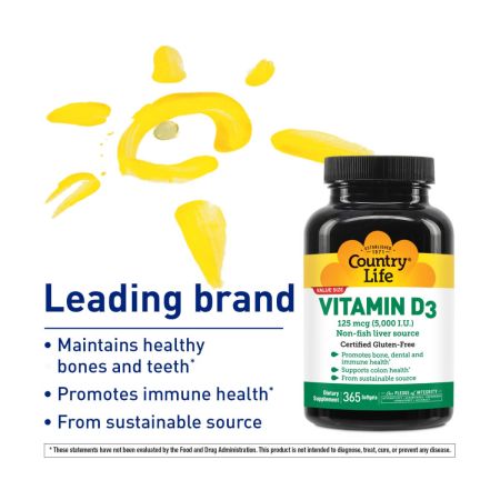 Landsliv vitamin D3 5000iu 60 softgels